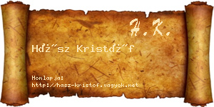 Hász Kristóf névjegykártya