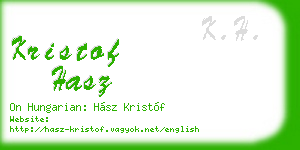 kristof hasz business card